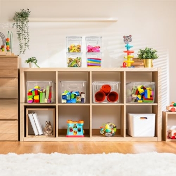 Sorbus Small Clear Plastic Storage Bins with Lids for Home Use