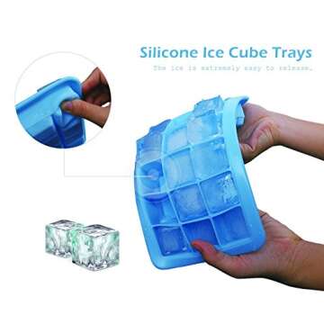 Vremi 42 Square BPA Free Ice Cube Tray Set
