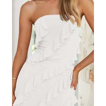 Stylish ZESICA Strapless Bodycon Dress for Summer