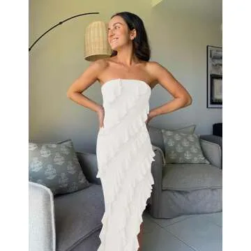 Stylish ZESICA Strapless Bodycon Dress for Summer