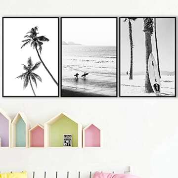 VLOLIFE Coastal Surfing Landscape Canvas Prints Unframed