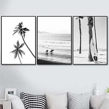 VLOLIFE Coastal Surfing Landscape Canvas Prints Unframed