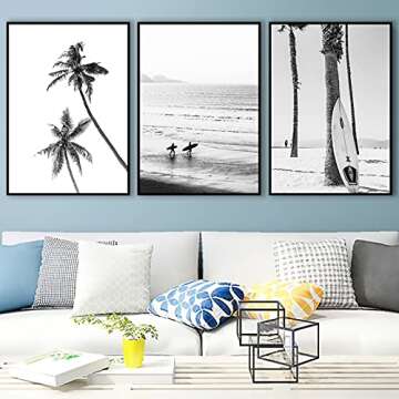 VLOLIFE Coastal Surfing Landscape Canvas Prints Unframed