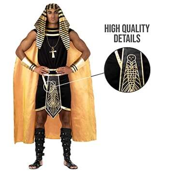 Morph Egyptian Pharaoh Costume - Adult Pharaoh Halloween Costume - Men's Egyptian King Costume - Size L
