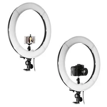 Neewer 18" Dimmable LED Ring Light with Filters & Clip