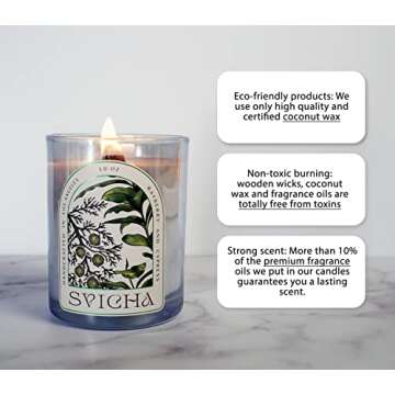 Svicha Candle Crackling Wood Scented Eco-Friendly, Candles with Fragrance Oils, Organic Candles Non ...