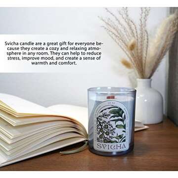 Svicha Candle Crackling Wood Scented Eco-Friendly, Candles with Fragrance Oils, Organic Candles Non Toxic, Coconut Wax Candle, Gift Candles Crackle (Cypress and Bayberry)