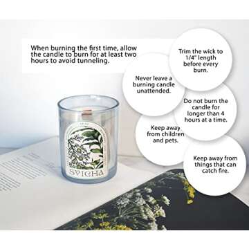 Svicha Candle Crackling Wood Scented Eco-Friendly, Candles with Fragrance Oils, Organic Candles Non Toxic, Coconut Wax Candle, Gift Candles Crackle (Cypress and Bayberry)