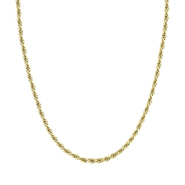 PAVOI 14K Gold Plated Rope Chain Necklace - Perfect Gift
