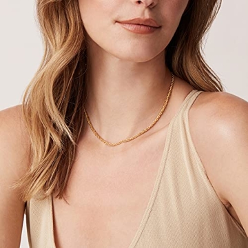 PAVOI 14K Gold Plated Rope Chain Necklace - Perfect Gift