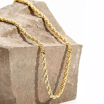 PAVOI 14K Gold Plated Rope Chain Necklace - Perfect Gift