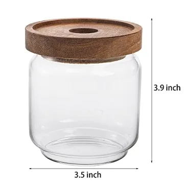Bekith 4 Pack Airtight Glass Storage Jars with Lids