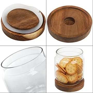Bekith 4 Pack Airtight Glass Storage Jars with Lids