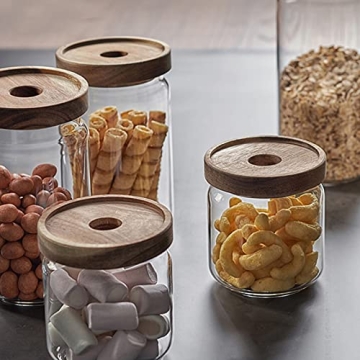 Bekith 4 Pack Airtight Glass Storage Jars with Lids