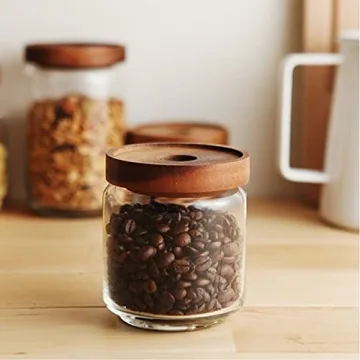 Bekith 4 Pack Airtight Glass Storage Jars with Lids