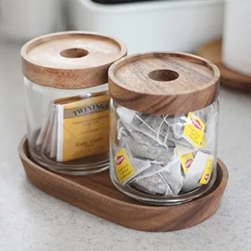 Bekith 4 Pack Airtight Glass Storage Jars with Lids