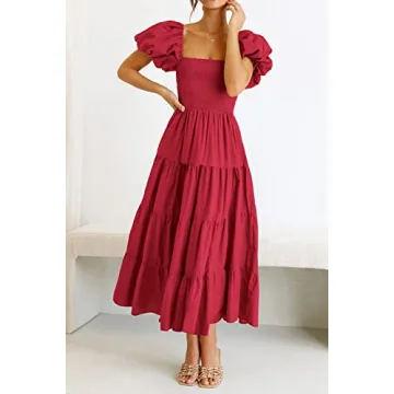 PRETTYGARDEN Short Sleeve Summer Midi Dress - Flattering Fit & Style