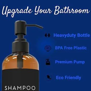Shampoo & Conditioner Dispenser Bottle Set of 3-16.9 oz, Empty Shampoo Bottle for Bathroom & Shower, Refillable Body Wash Bottle with Pump for Shower Wall, Bathroom Essentials & Gift
