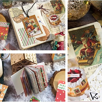 500 Sheets Vintage Christmas Scrapbook Paper for Crafts