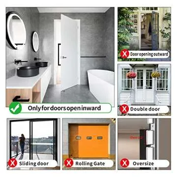 Portable Door Lock, Extra Home Security Locker for Additional Privacy and Safety, Travel Lock Down Locks for Traveling, Hotel, Home, Apartment, College with Door Hanger Sign (2 Pack, Pink)