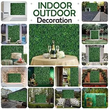 Newtion 14Pack 20"x20" 38.89 Square Artificial Boxwood Grass Backdrop Panels Topiary Hedge Plant, UV Protected Privacy Hedge Screen Faux Boxwood for Outdoor,Indoor,Garden,Fence,Backyard,Greenery Wall