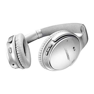 Bose QuietComfort 35 Wireless Headphones II - Stereo - Silver - Wired/Wireless - Bluetooth - 29.5 ft - Over-The-Head - Binaural - Circumaural - 3.93 ft Cable - Noise (Renewed)