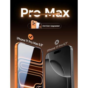 MAGIC JOHN 3rd Gen Upgraded for iPhone 17 Pro Max Screen Protector 6.9 Inch,HD Clear,Shatterproof Te...