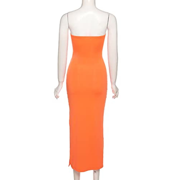 HeyHeyShine Vibrant Strapless Midi Dress for Summer Fun