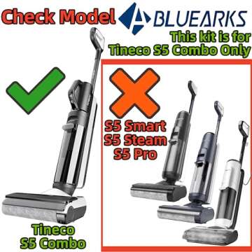 Bluearks【Only S5 Combo】Replacement Parts for TINECO Floor ONE S5 COMBO Cordless Stick Wet Dry Va...