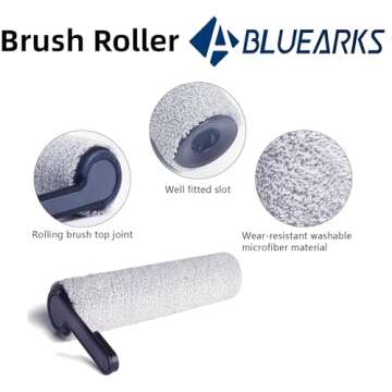 Bluearks【Only S5 Combo】Replacement Parts for TINECO Floor ONE S5 COMBO Cordless Stick Wet Dry Vacuum Cleaner, 2 Pack Brush Rollers and 2 Pack Vacuum HEPA Filters for Tineco Cleaning Solution Refill