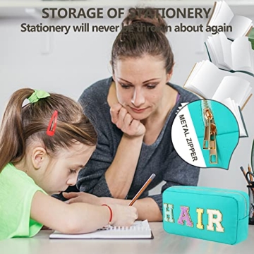 4PCS Waterproof Makeup Bag Set with Vibrant Letter Patches