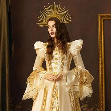 Fantherin Mary Halo Crown Headband Goddess Zip Tie Spiked Halo Crown Halloween Costume Headpiece Headdress for Cosplay Party