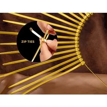 Fantherin Mary Halo Crown Headband Goddess Zip Tie Spiked Halo Crown Halloween Costume Headpiece Headdress for Cosplay Party