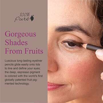 100% PURE Creamy Long Last Eye Liner Pencil - Long-Lasting, Natural & Easy to Apply Antioxidant-Rich...