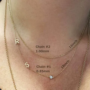 Elegant 14k Gold Sideways Initial Letter Necklace