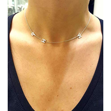 Elegant 14k Gold Sideways Initial Letter Necklace