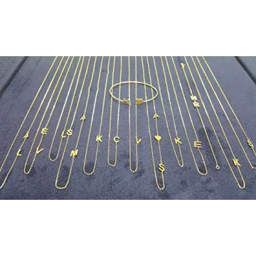 Elegant 14k Gold Sideways Initial Letter Necklace