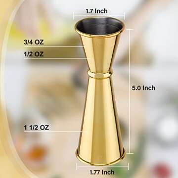 Briout Double Cocktail Jigger 2 OZ 1 OZ Stainless Steel