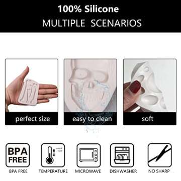 Skull Bones Silicone Fondant Molds, Halloween Bat Wings Beak Chocolate Molds for Cake Decoration Candy Sugar Craft Gum Paste