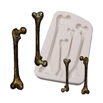 Skull Bones Silicone Fondant Molds, Halloween Bat Wings Beak Chocolate Molds for Cake Decoration Candy Sugar Craft Gum Paste