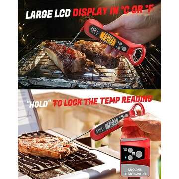 BSRCO Instant Read Meat Thermometer for Grill Cooking