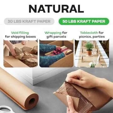 Brown Paper Roll 48" x 1800" for Crafting and Packing