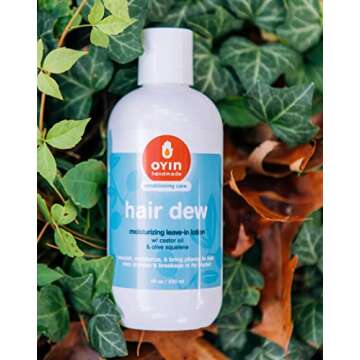 Oyin Handmade Hair Dew Daily Quenching Hair Lotion with Castor Oil and Olive Squalane, 8 oz