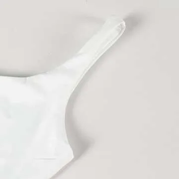 PRIMODA Women's Sexy Asymmetrical Spaghetti Strap Dress Square Neck Sleeveless Bodycon Midi Club Dress(White M)