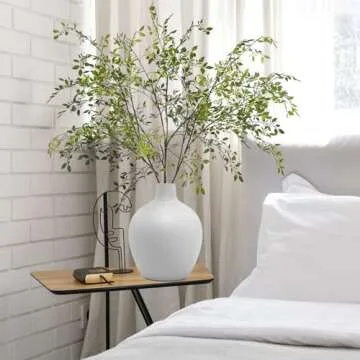 Uqueeten Artificial Greenery Southern Bamboo 43.3 inches Tall Home Decor Green Stem and Leaf Plant for Vase Living Room Bedroom Garden Outdoor (4 Green Branches)