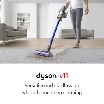 Dyson V11 Cordless Stick Vaccum, Large, Nickel/Blue