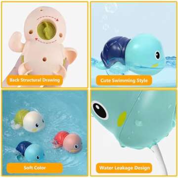 TYJHAFN Baby Bath Wind Up Turtle Toys for Toddlers