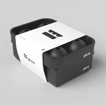 glacio Ice Cube Mold Combo - Large Silicone Ice Maker for Whiskey and Cocktails - Perfect for Craft Ice, Whiskey Ice Balls, and Cocktail Ice Cubes