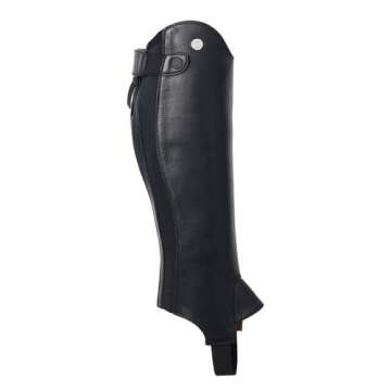 Dover Saddlery Ladies' Perfect Profile Leather Half Chaps, Color: Black, Size: Medium