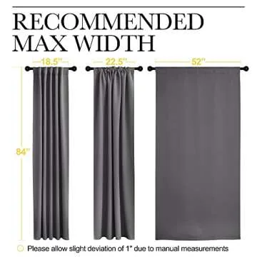 NICETOWN Light Reducing Curtain Panels Window Draperies - (Grey Color) 52x84 inch, 2 Pieces, Insulating Room Darkening Drapes for Bedroom